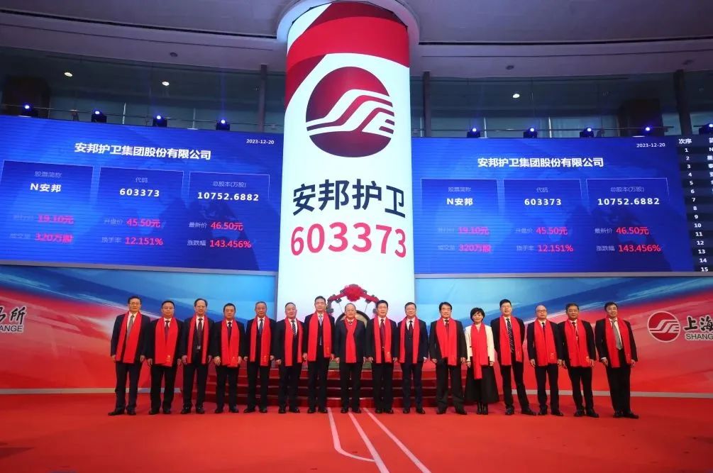 喜讯 | 918博天堂物业参股企业“安邦护卫”沪市主板挂牌上市
